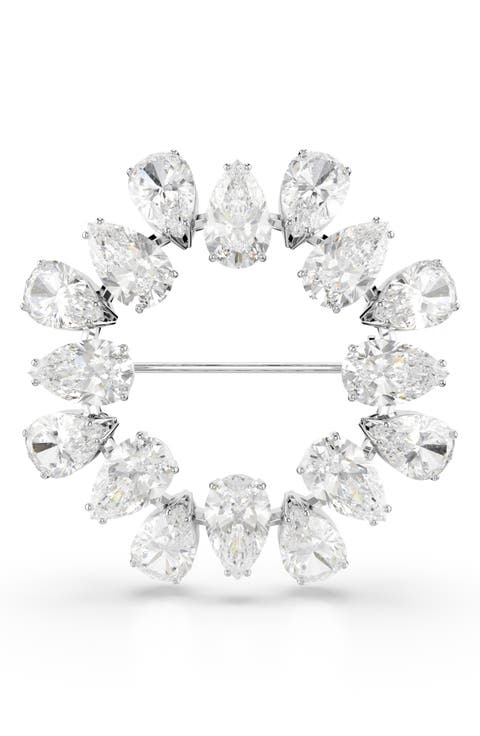 Matrix Pear-Cut Crystal Brooch