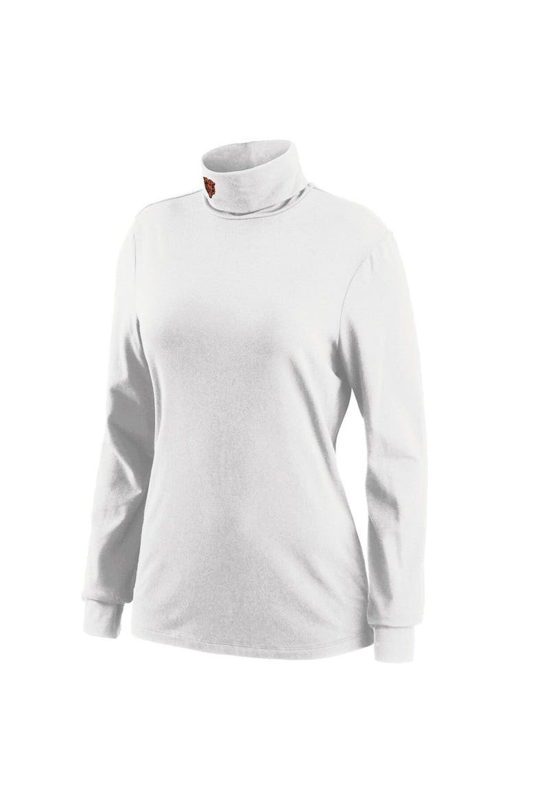 Women's WEAR by Erin Andrews White Chicago Bears Long Sleeve Tri-Blend Turtleneck T-Shirt, Alternate, color, White