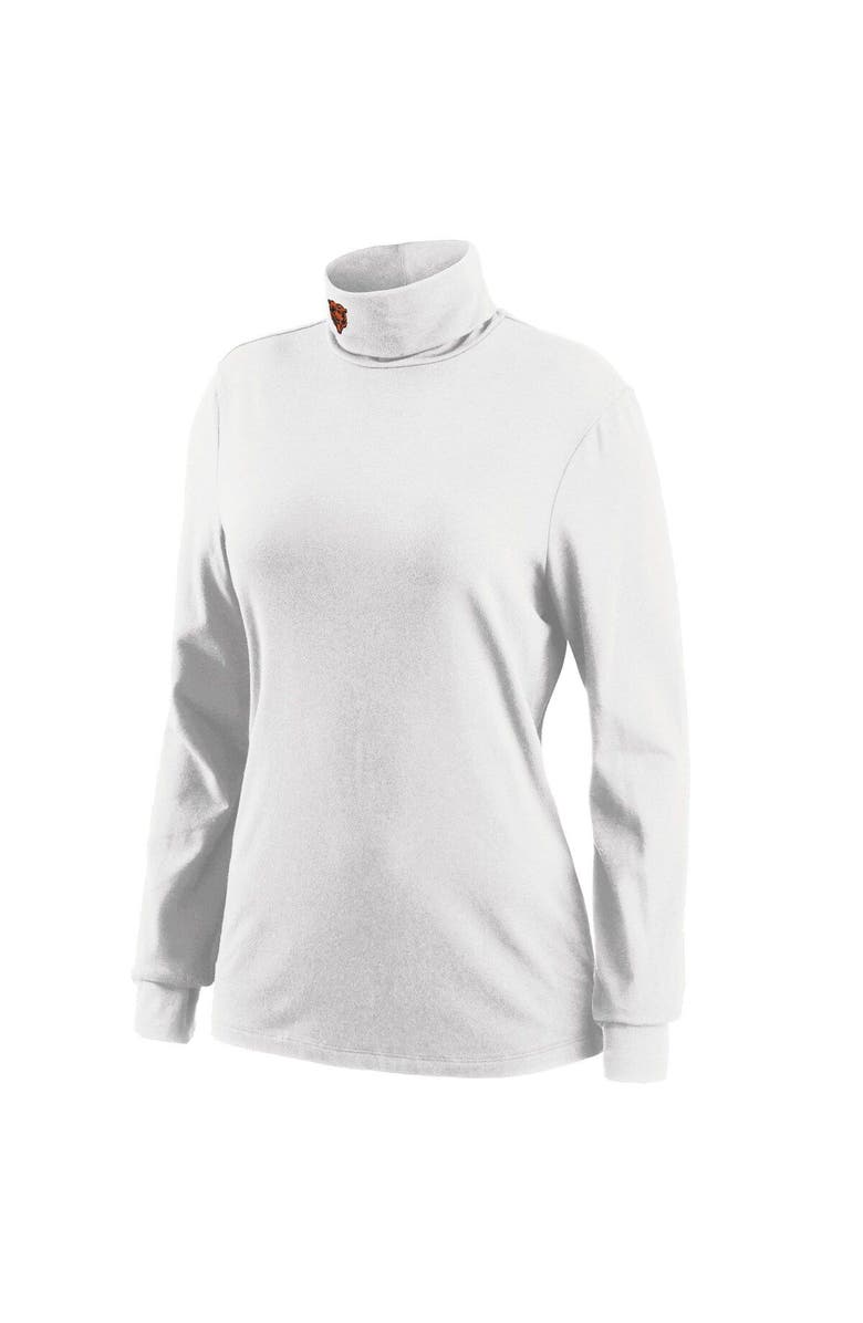 WEAR by Erin Andrews Women's WEAR by Erin Andrews White Chicago Bears Long Sleeve Tri-Blend Turtleneck T-Shirt, Alternate, color,