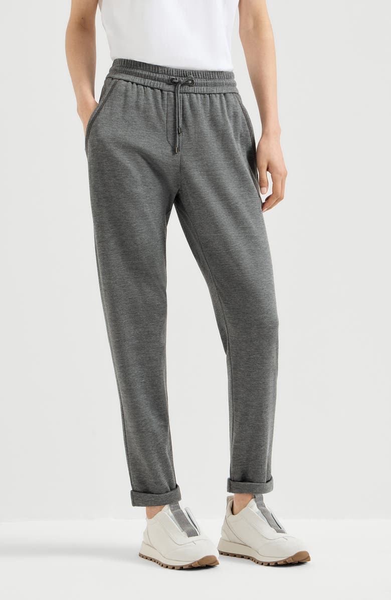 Brunello Cucinelli Interlock trousers, Main, color, Dark Grey