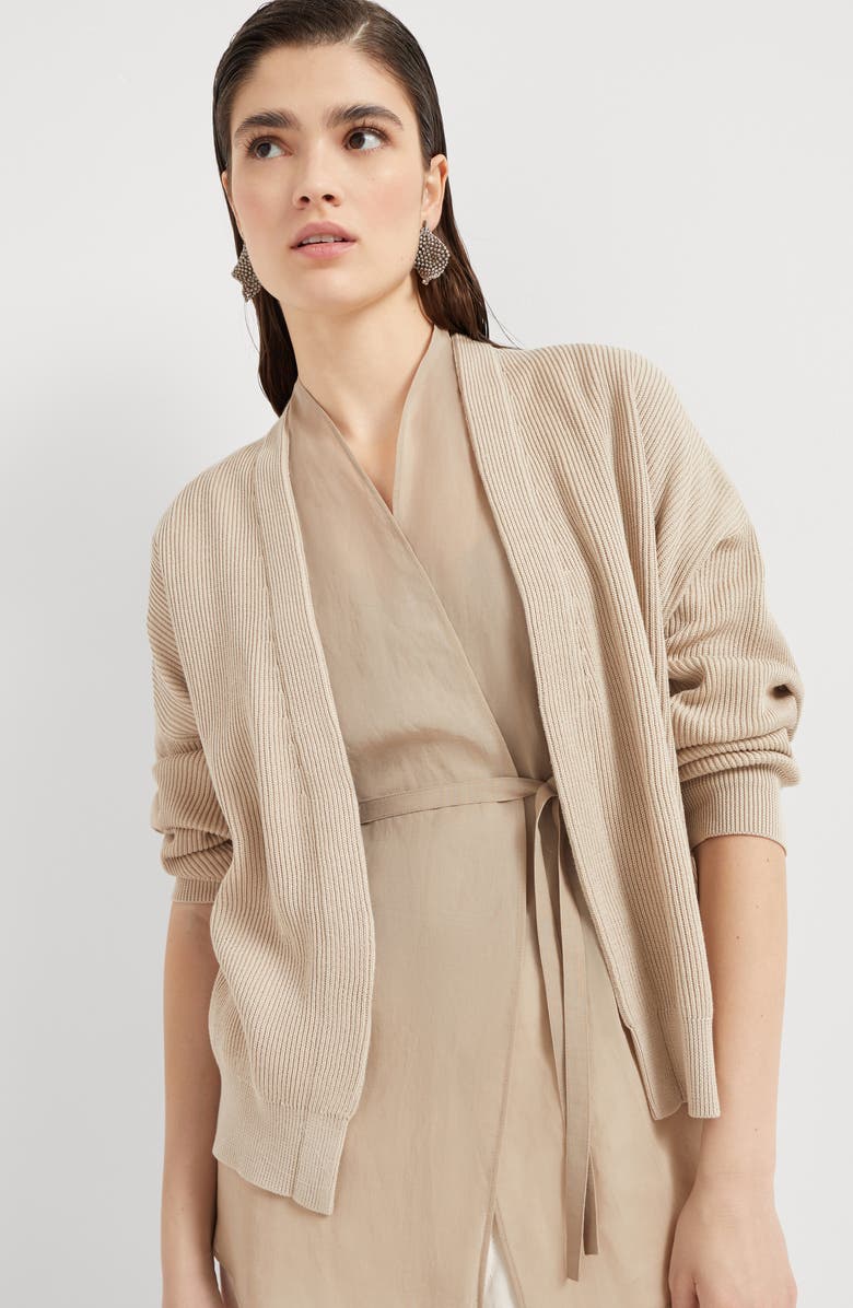 Brunello Cucinelli Layered Cardigan with monili, Alternate, color, 