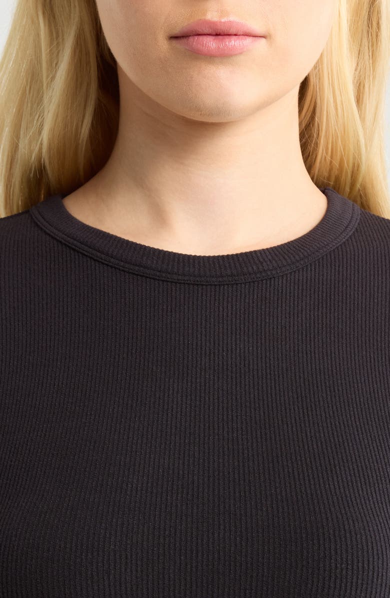 Florence by Mills Softie Seamless Long Sleeve Crop T-Shirt, Alternate, color, Black