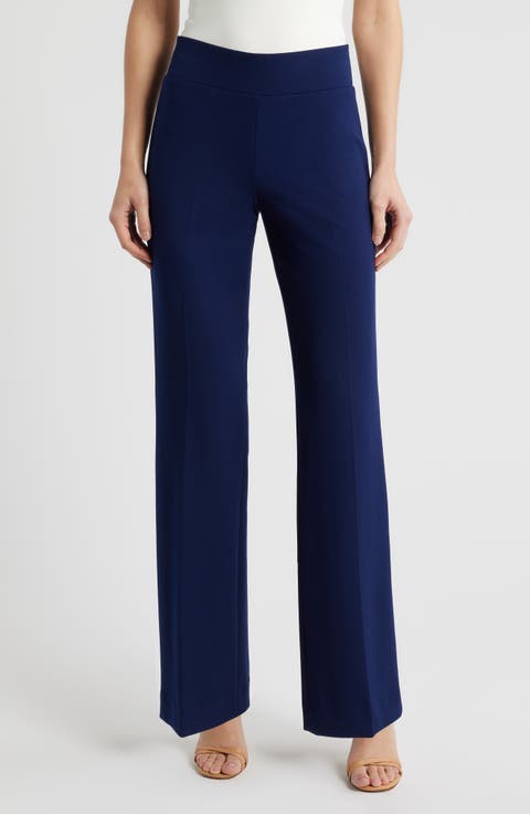 High Waist Pull On Wide Leg Pants