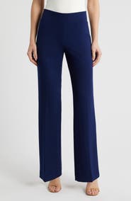 Anne Klein High Waist Pull On Wide Leg Pants
