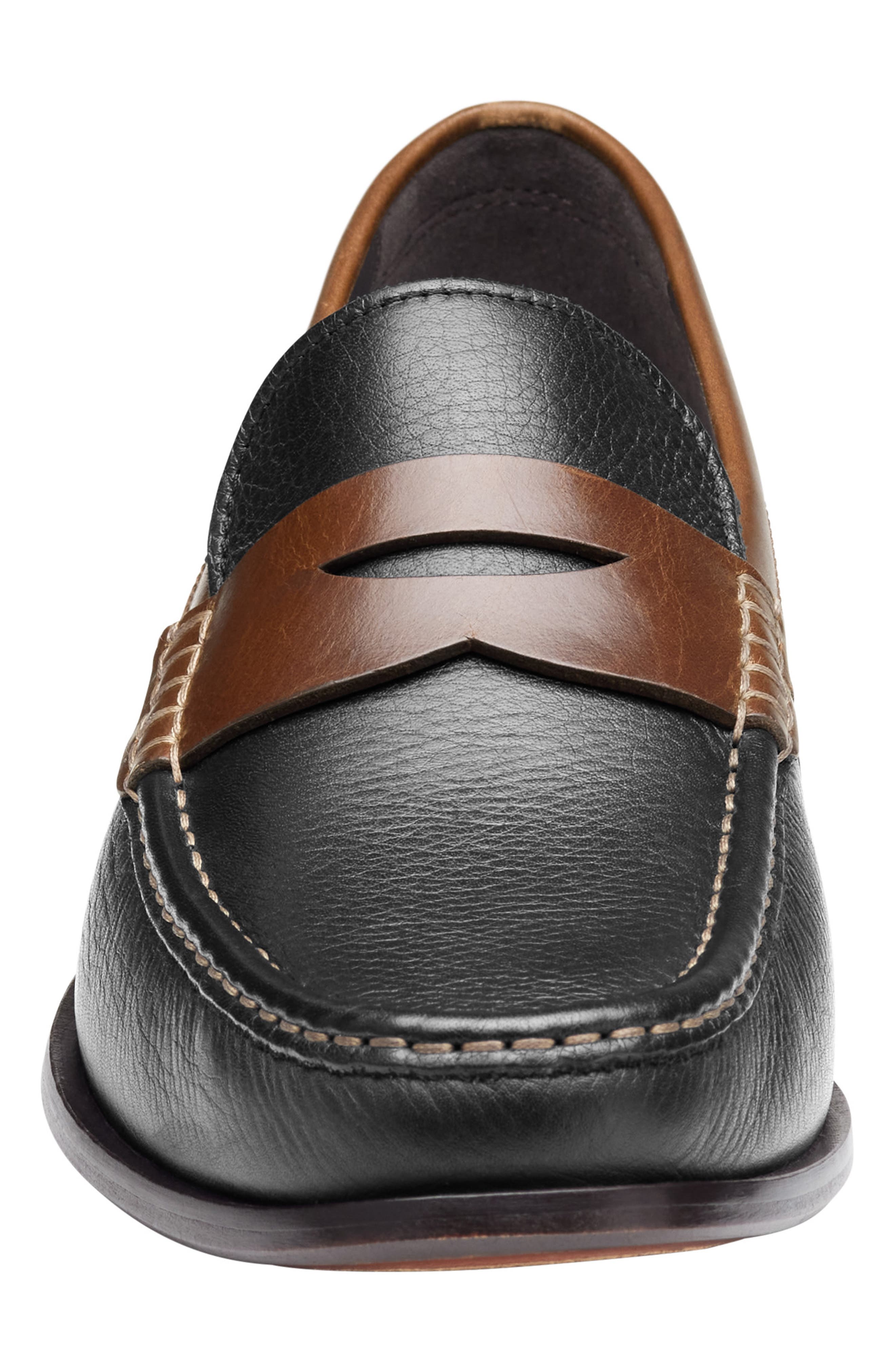 Humphrey Penny Loafer, Alternate, color, BLACK/ BROWN FULL GRAIN