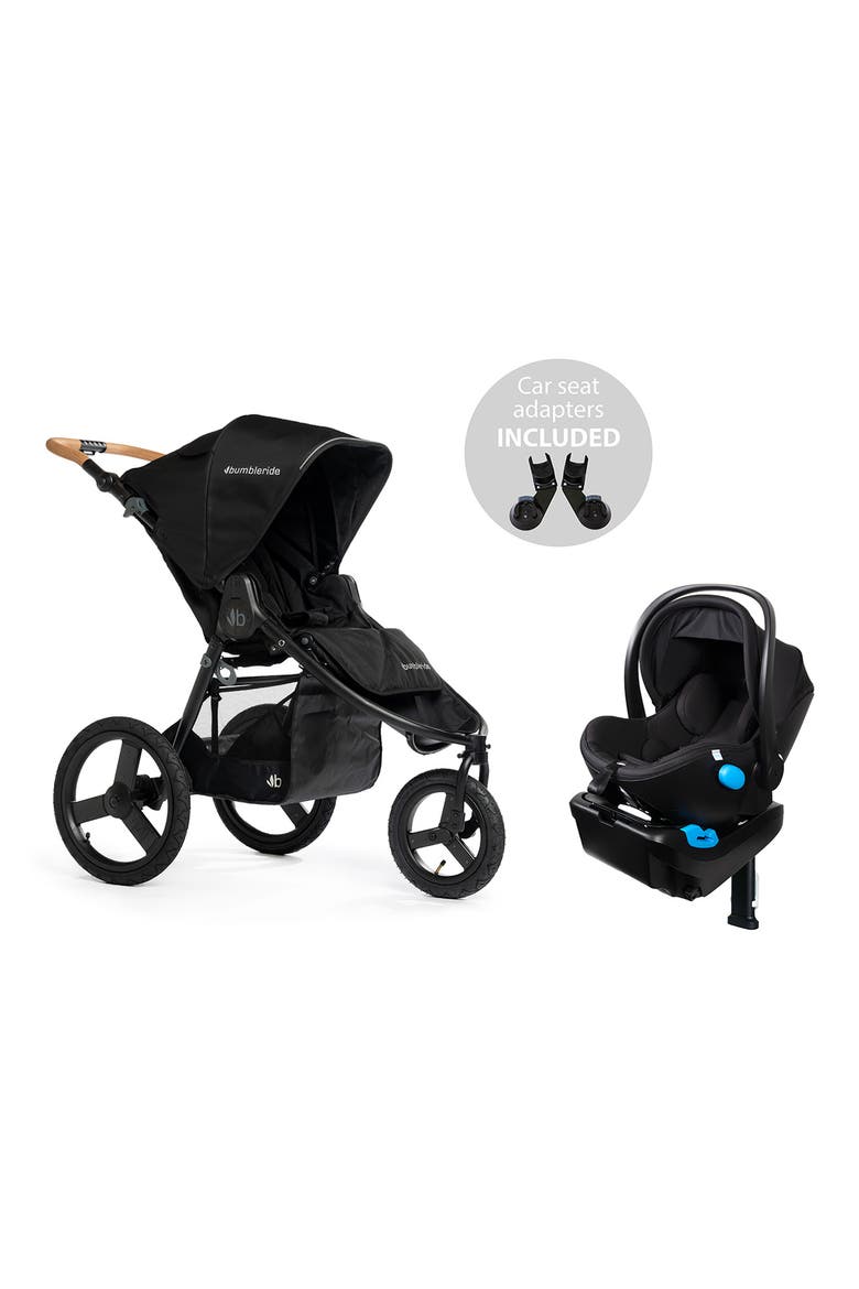 Speed Jogging Stroller & Clek Liing Railroad Ziip Travel System Car Seat Set, Alternate, color, BLACK