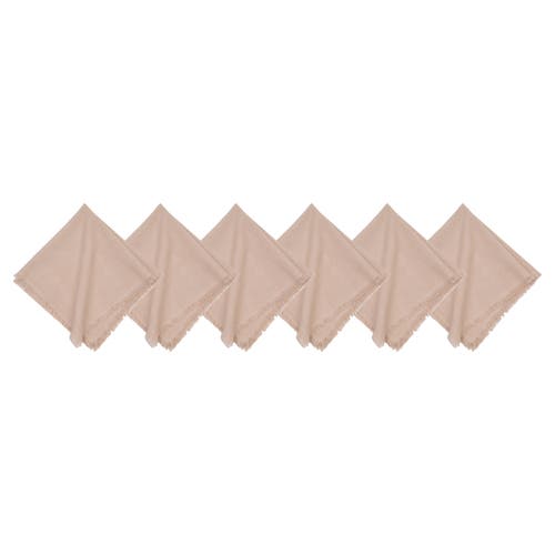 C & F Home C&f Home Frayed Sand Napkin Set Of 6 In Brown