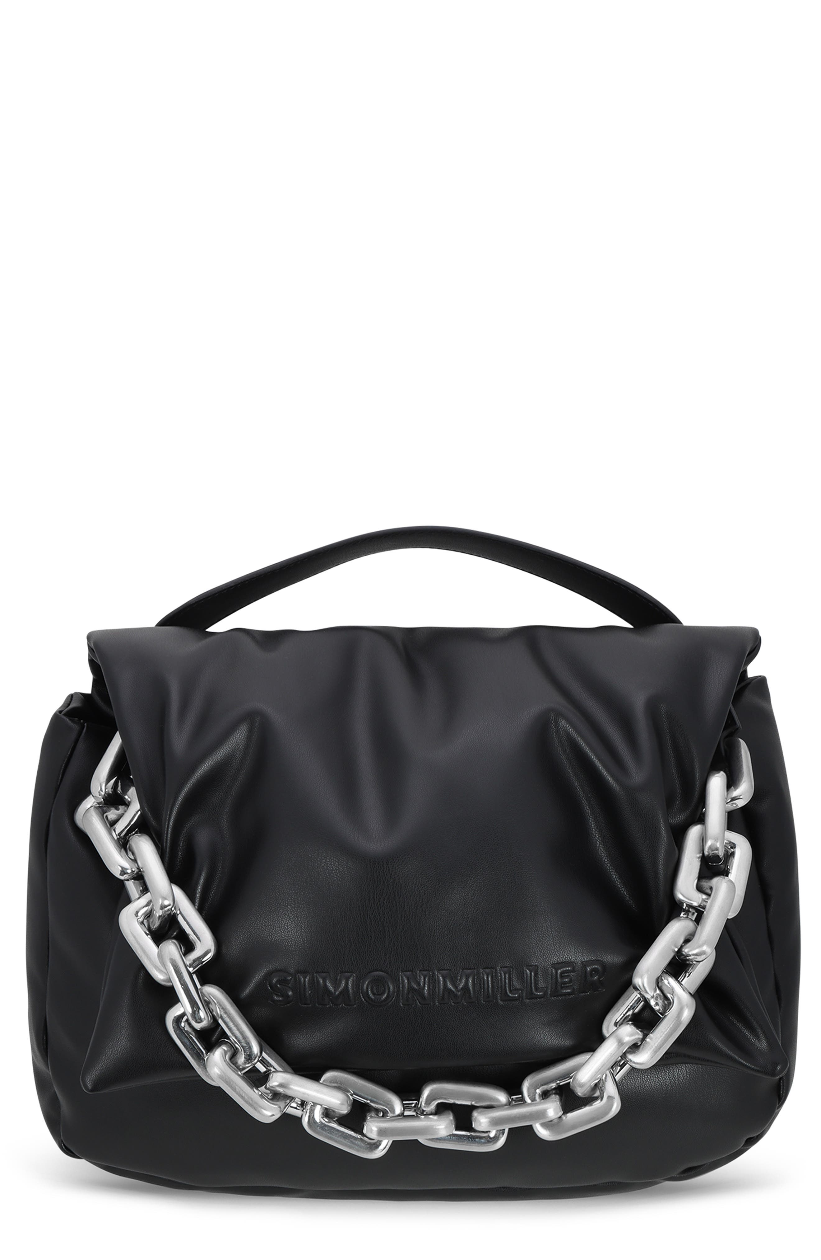 Simon Miller Linked Turnover Faux Leather Shoulder Bag, Main, color, 