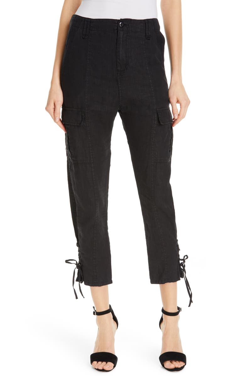 Joie Telutci Tie Cuff Linen Cargo Pants, Main, color,
