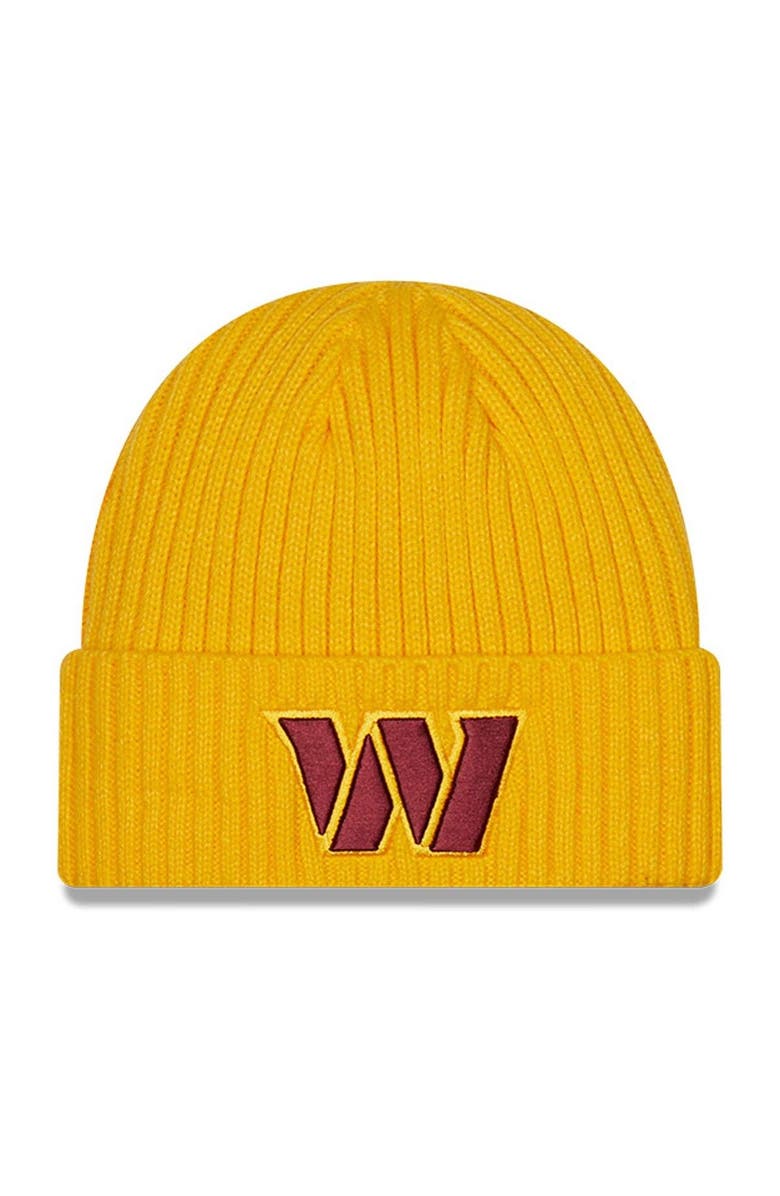 New Era Youth New Era Gold Washington Commanders Core Classic Cuffed Knit Hat, Main, color, 