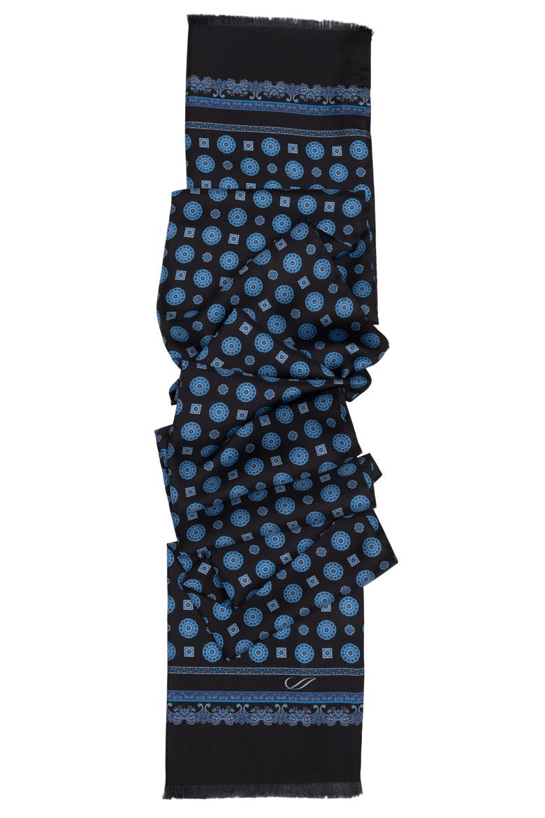 Botticelli - Slim Silk Scarf for Men, Alternate, color, Black & Blue