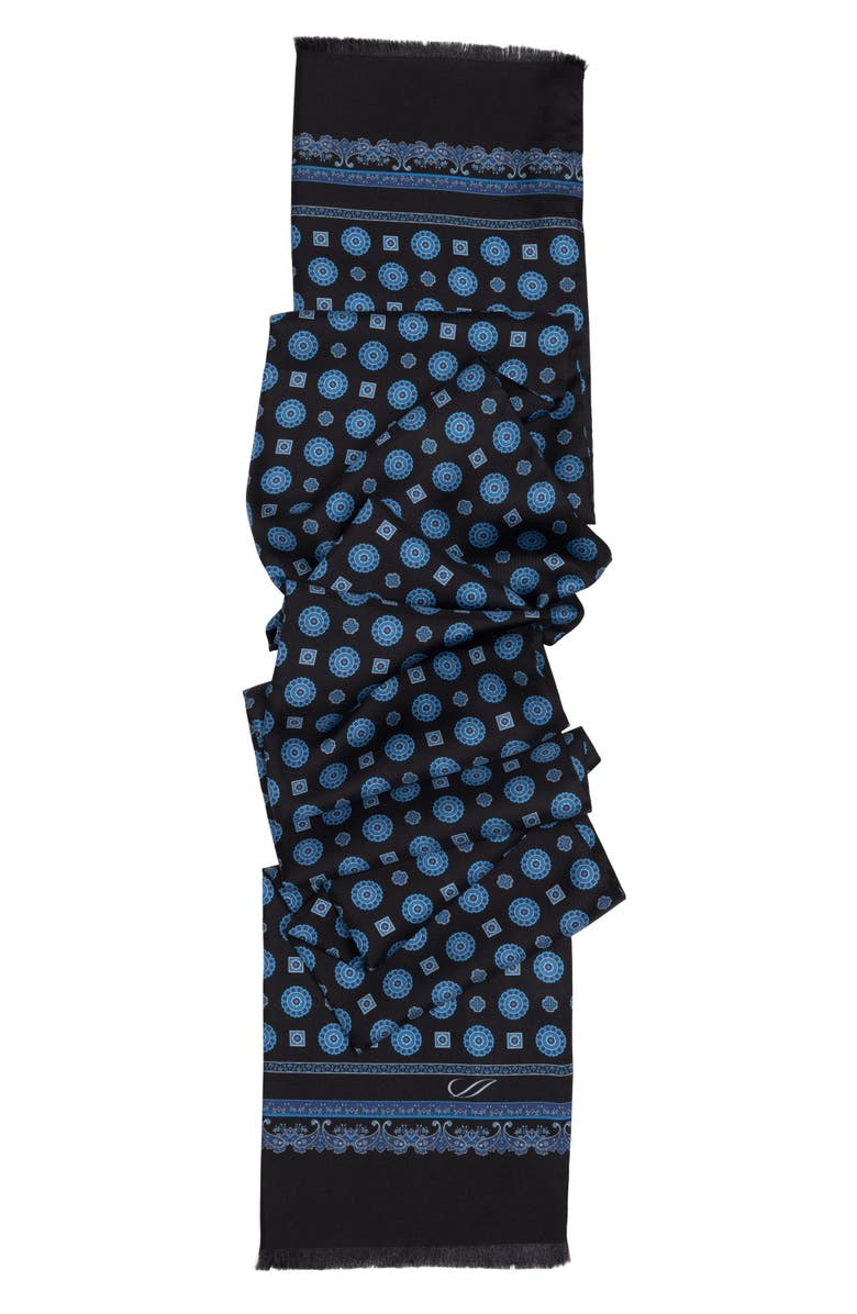 Elizabetta Botticelli - Slim Silk Scarf for Men, Alternate, color, Black & Blue