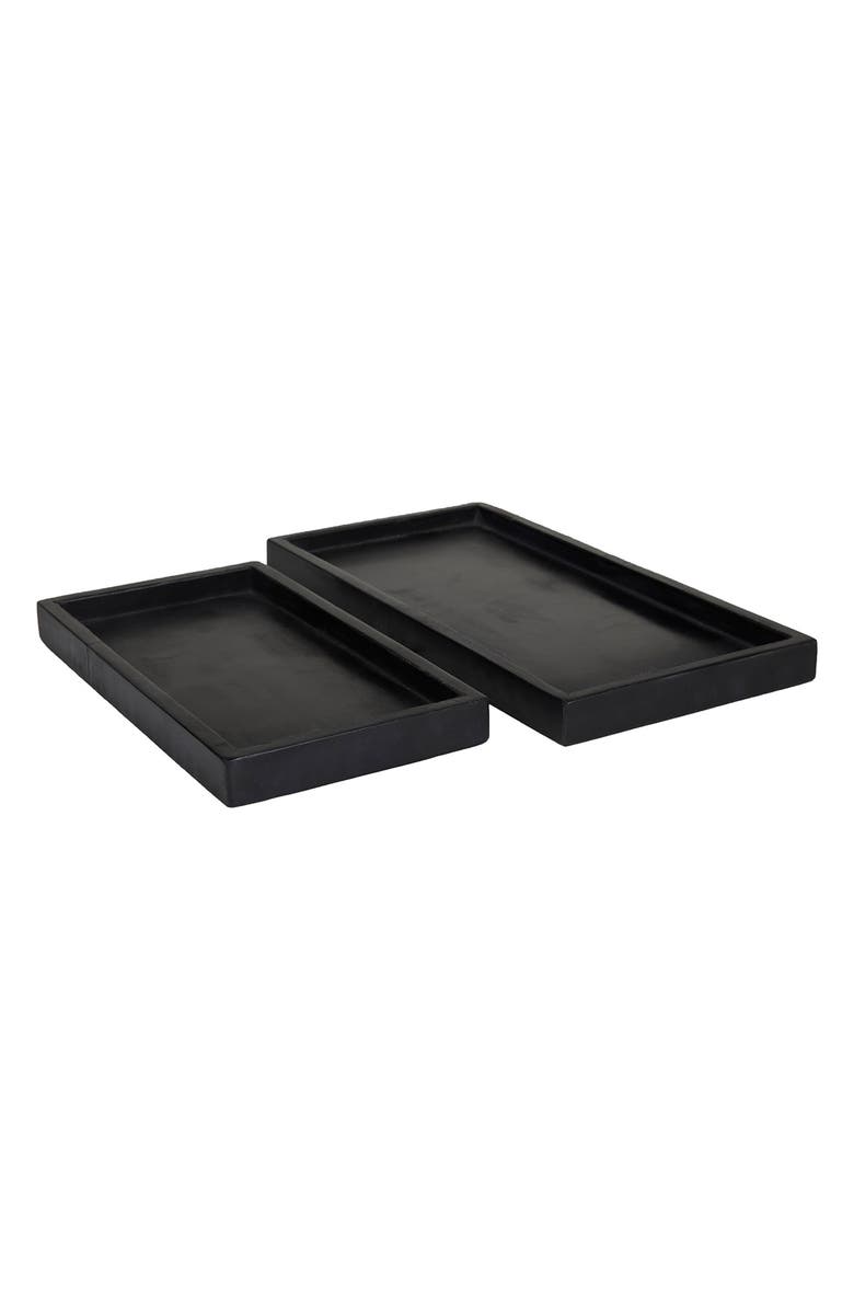 VIVIAN LUNE HOME Set of 2 Marble Trays, Main, color, Black