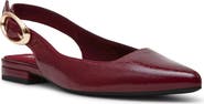 Anne Klein Kalil Faux Leather Slingback Pointed Toe Flat