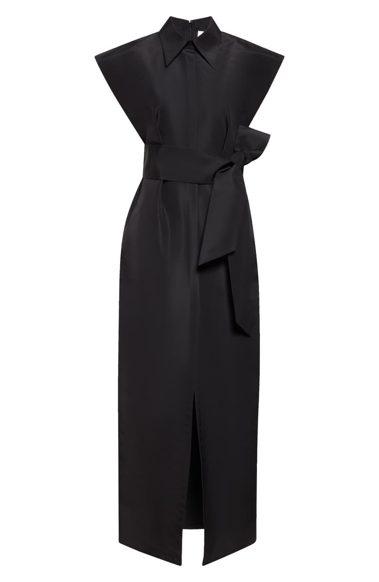 Carolina Herrera Cap Sleeve Silk Faille Column Trench Dress, Alternate, color, 