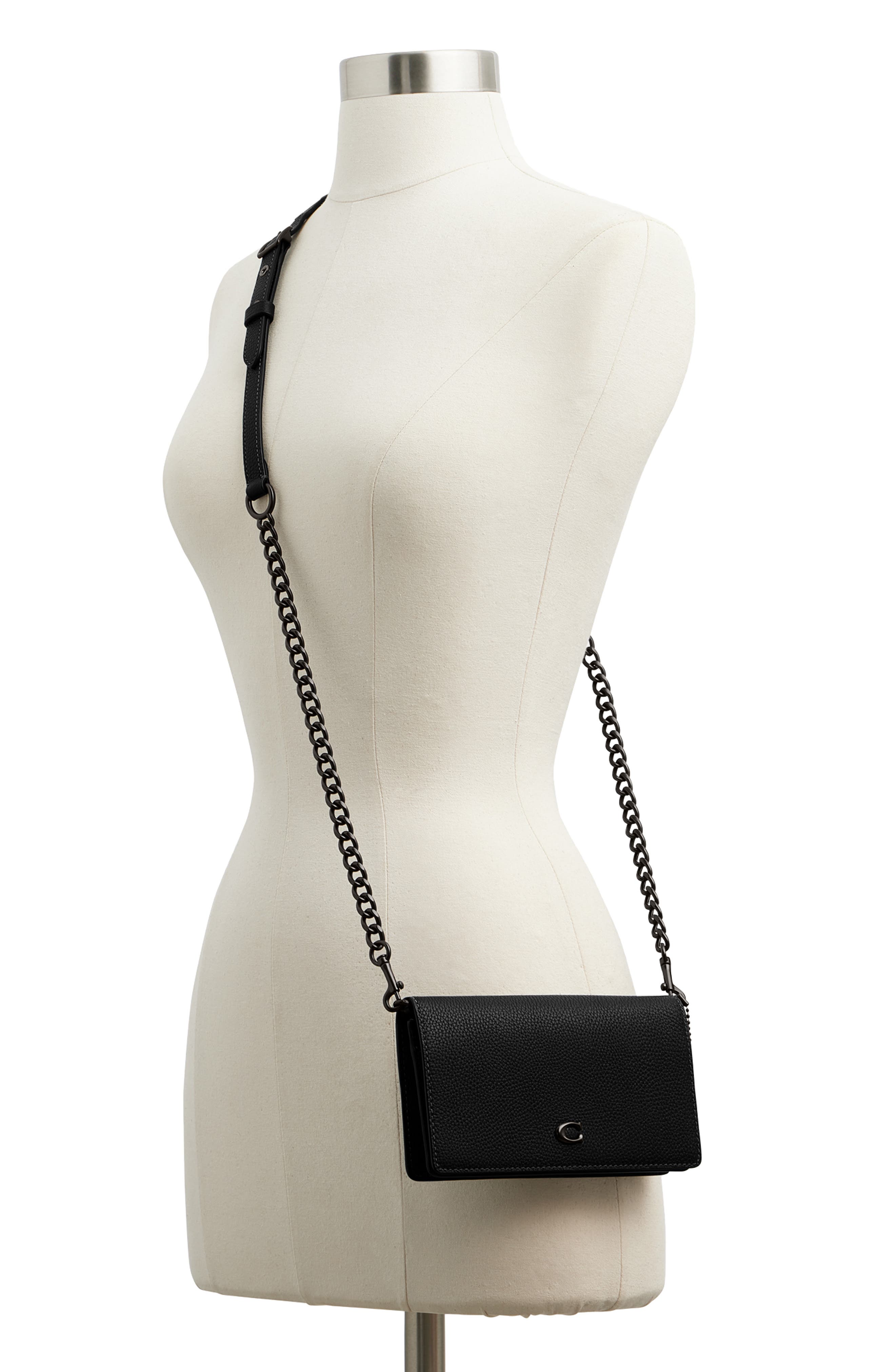 COACH Polished Pebble Leather Crossbody Bag, Alternate, color, 