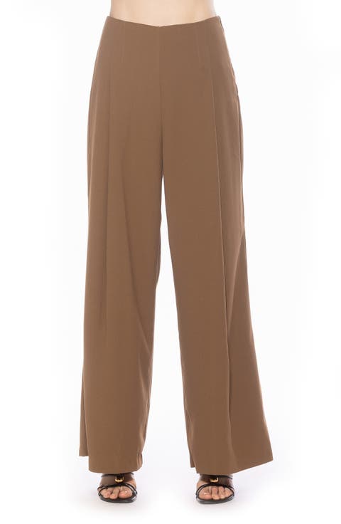 Elia High Waist Pleat Wide Leg Pants