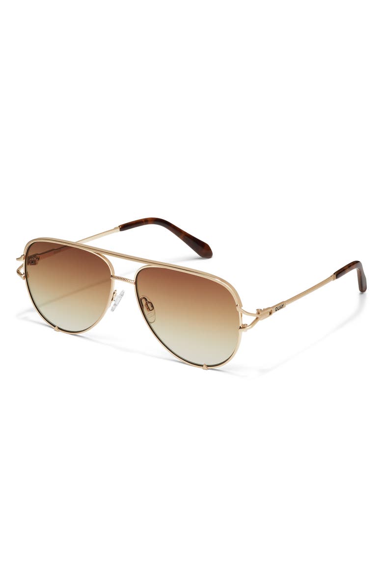 QUAY Key Twist 60mm Gradient Aviator Sunglasses, Alternate, color, Brushed Gold/ Sepia