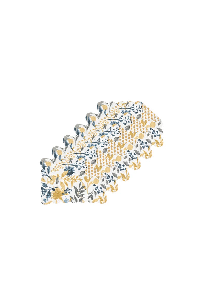 C&F Home Natural Home Cotton Quilted Rectangular Reversible Placemats Set of 6, 13" x 19", Alternate, color, Yellow