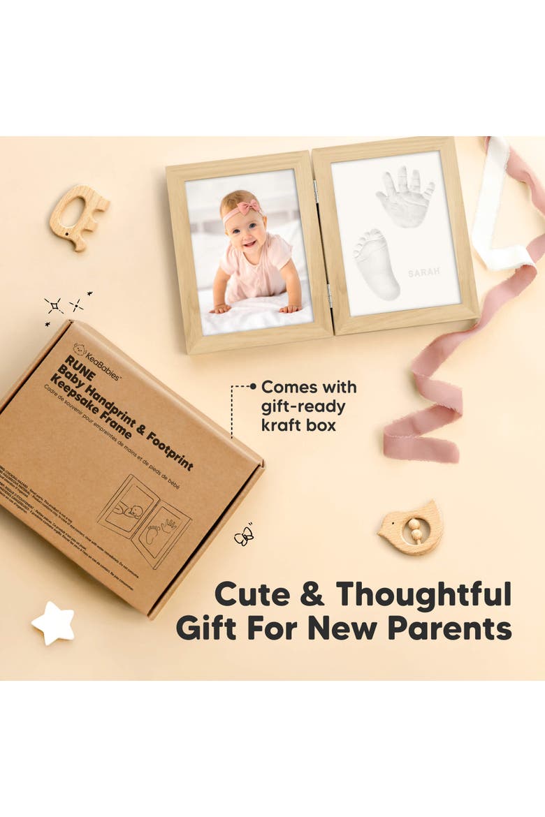 Rune Hand & Footprint Keepsake Frame, Alternate, color, Ash Wood