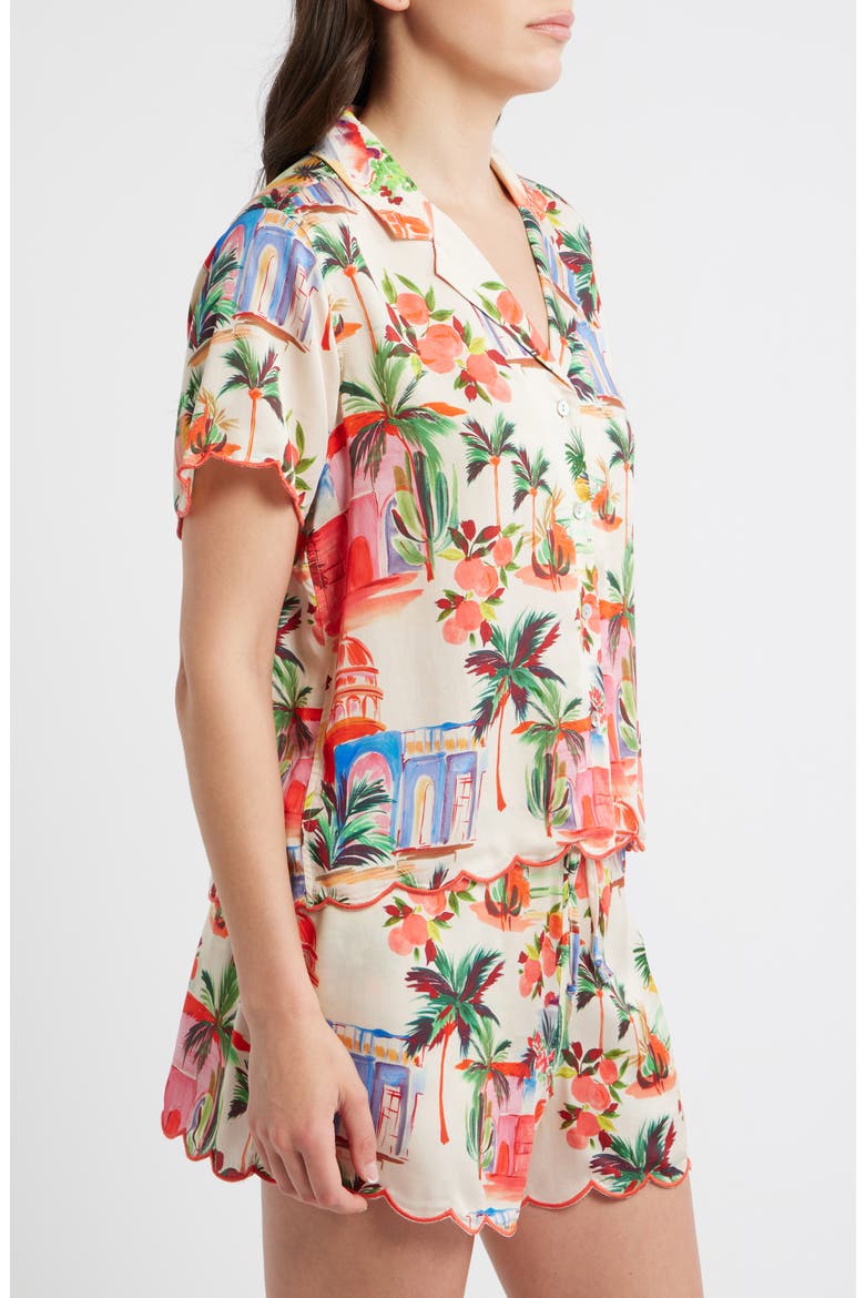 Paloma Short Sleeve Button-Up Shirt, Alternate, color, PALMAS PRINT
