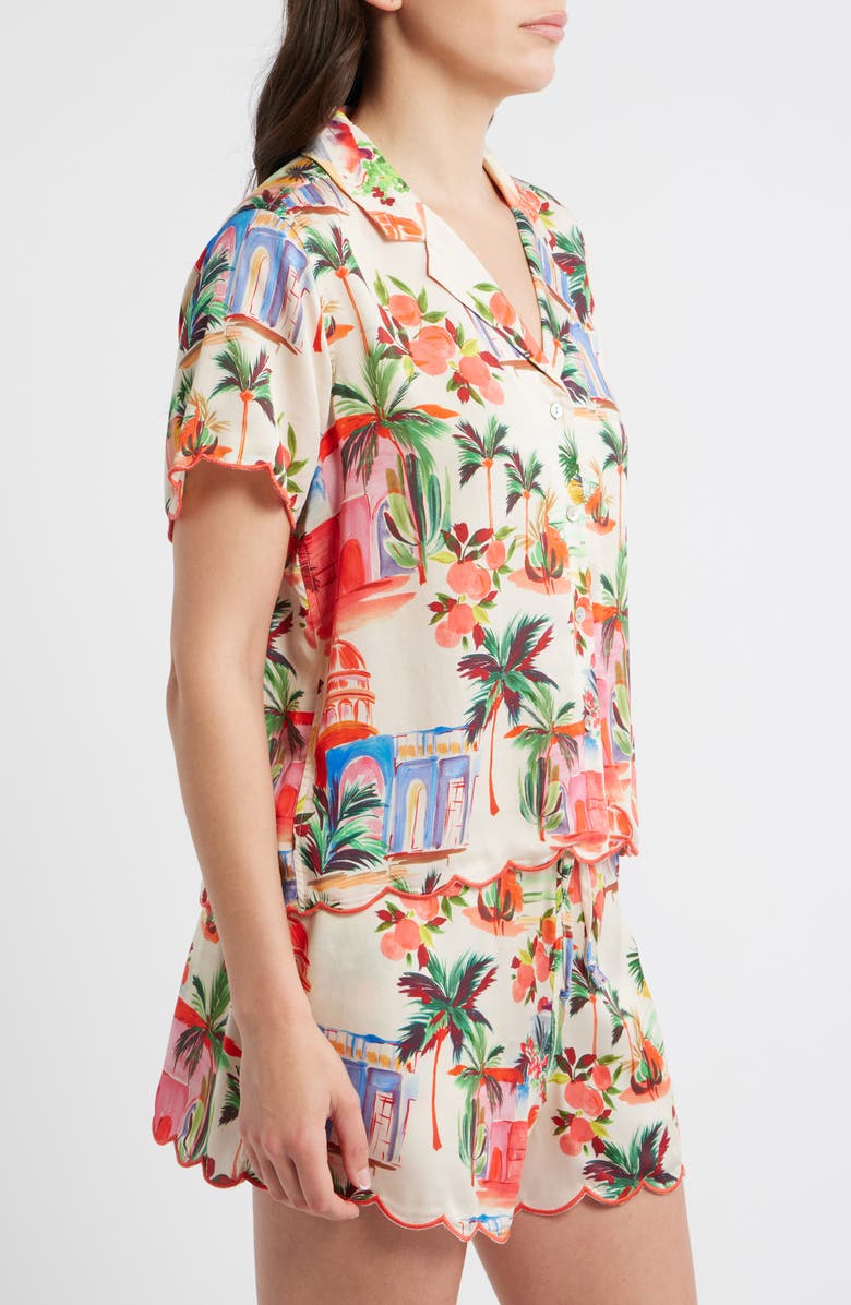 Marine Layer Paloma Short Sleeve Button-Up Shirt, Alternate, color, Palmas Print