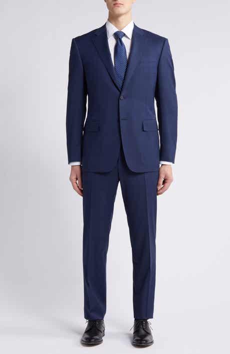 Canali Siena Regular Fit Plaid Wool Suit