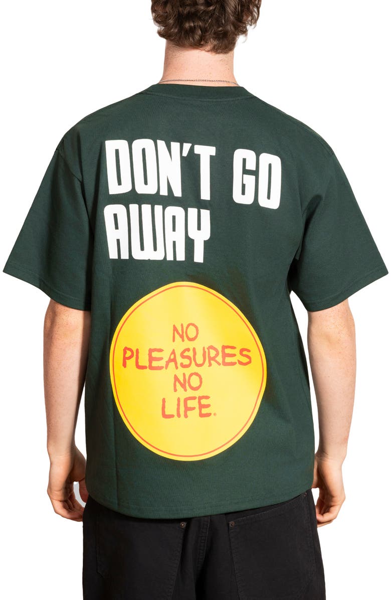 PLEASURES Don't Go Cotton Graphic T-Shirt, Alternate, color, Forest
