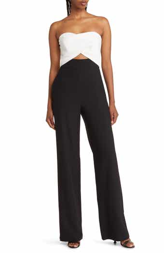 Black Halo Jada Strapless Wide Leg Jumpsuit