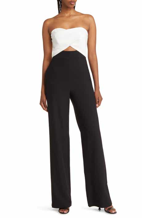 Black Halo Jada Strapless Wide Leg Jumpsuit