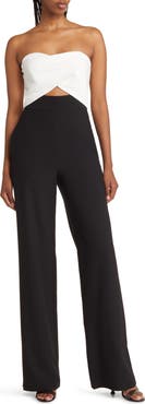 Black Halo Jada Strapless Wide Leg Jumpsuit