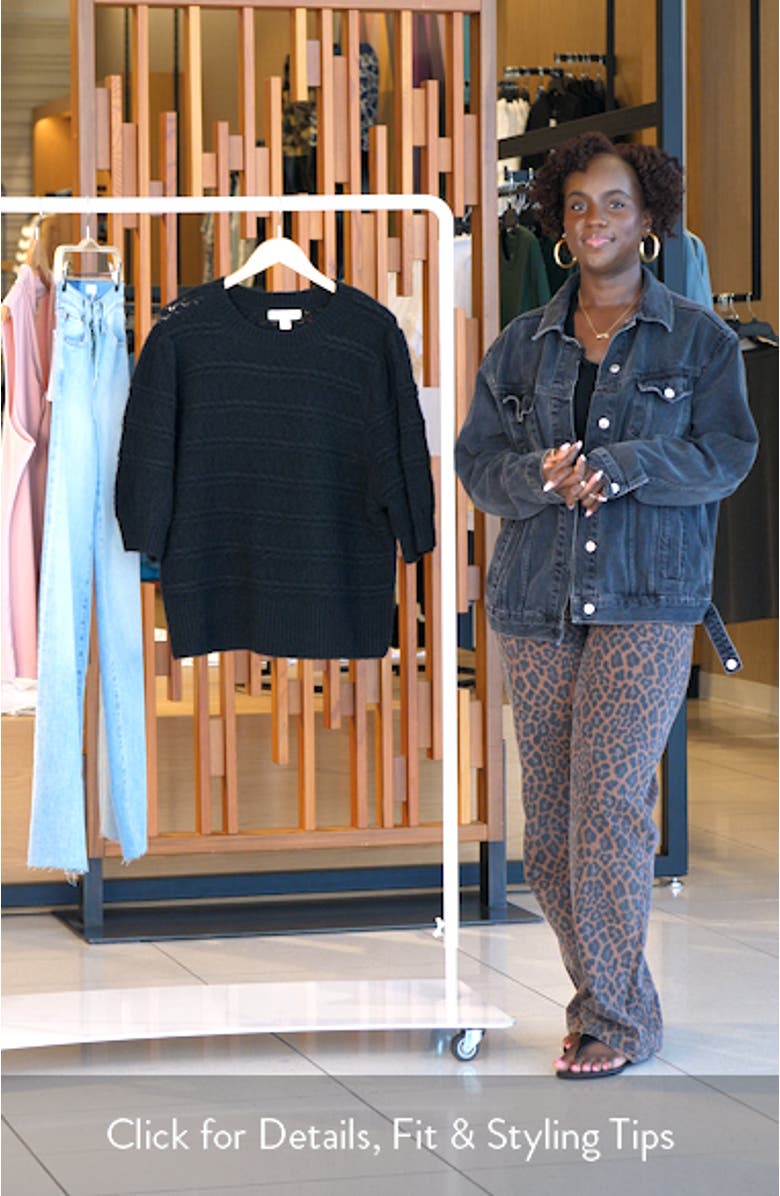 Puff Sleeve Cable Stitch Sweater, sales video thumbnail