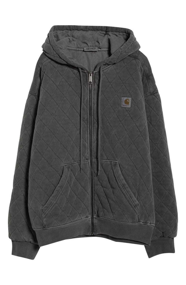 Carhartt Work In Progress Vista Quilted Hooded Jacket, Main, color, Black Garment Dyed