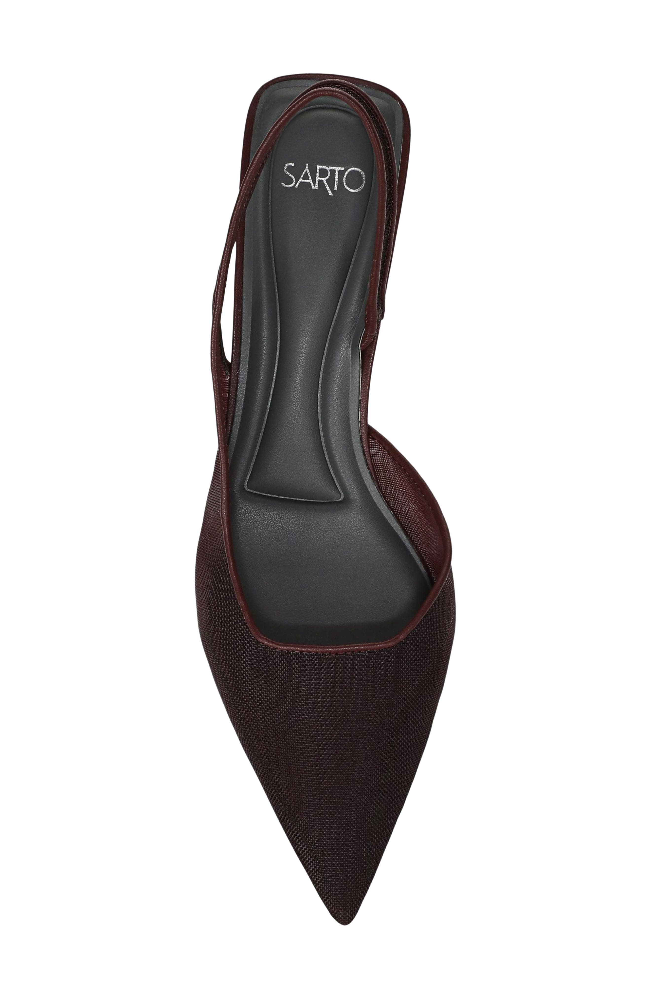 Devin Slingback Half D'Orsay Pointed Toe Kitten Heel Pump, Alternate, color, RED
