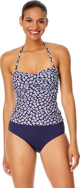 Anne Cole Women's Tiger Dance Twist Front Bandeaukini Swim Top