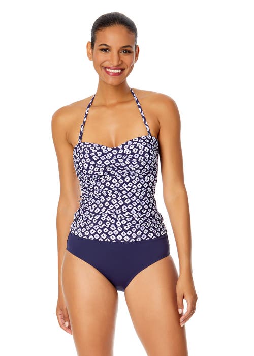 ANNE COLE TIGER DANCE TWIST FRONT BANDEAUKINI SWIM TOP