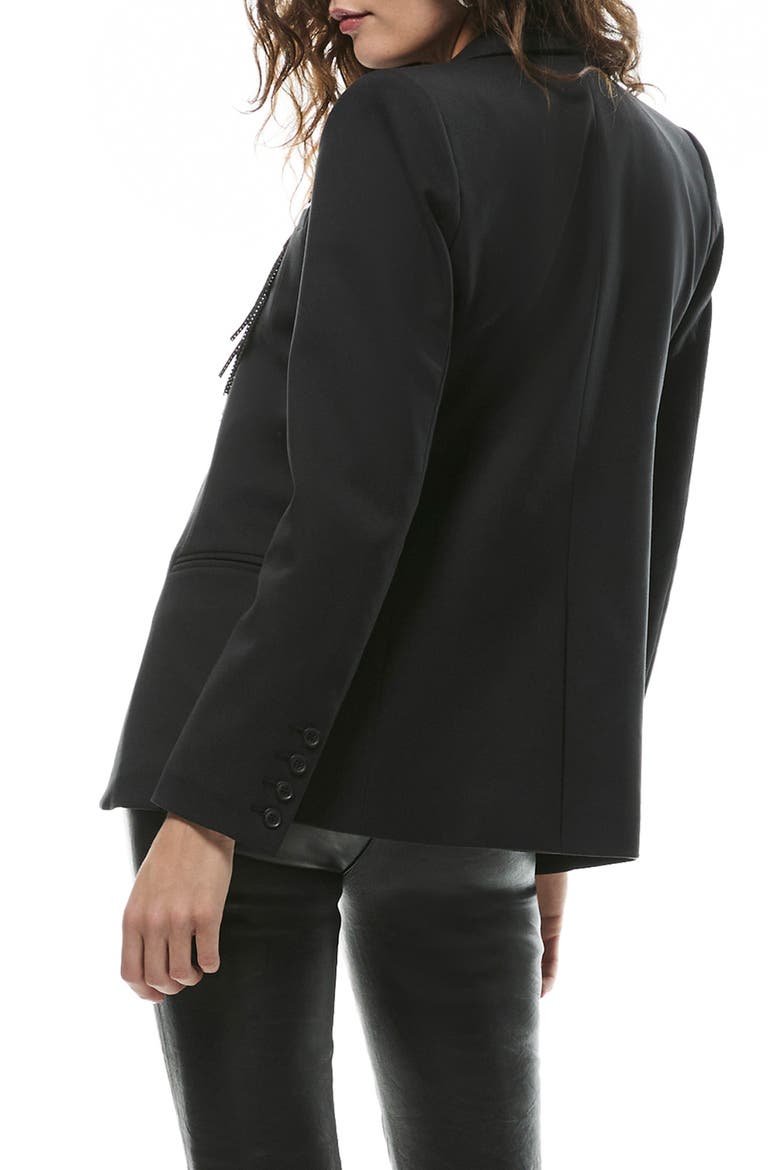 Fleetwood Embellished Fringe Blazer, Alternate, color, BLACK