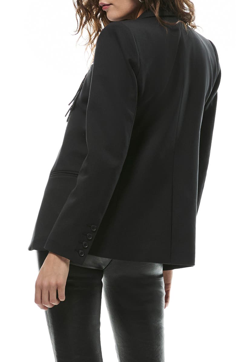 PAIGE Fleetwood Embellished Fringe Blazer, Alternate, color, Black