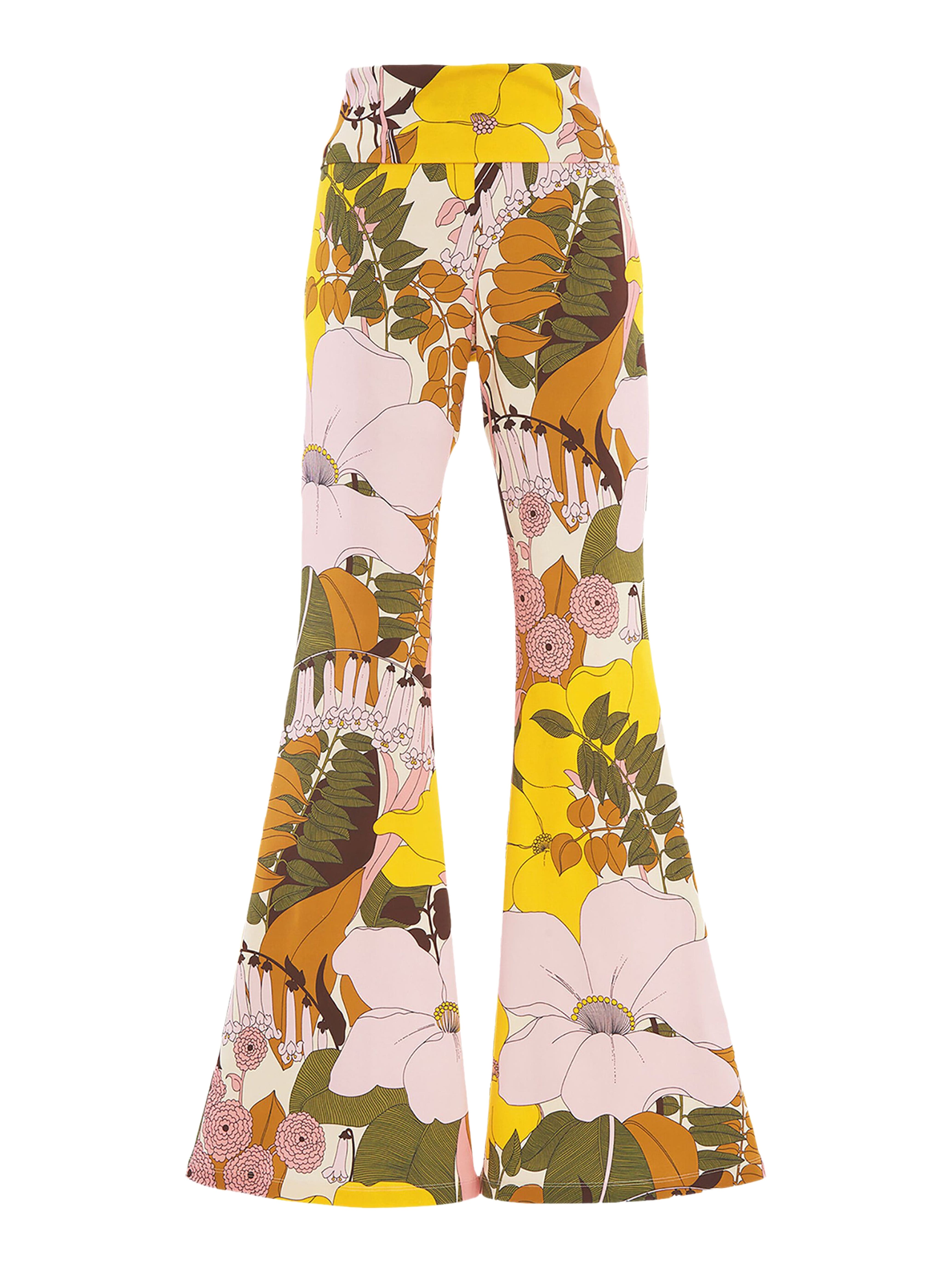 Meditation Pants Big Flower Rose Pink - image 2