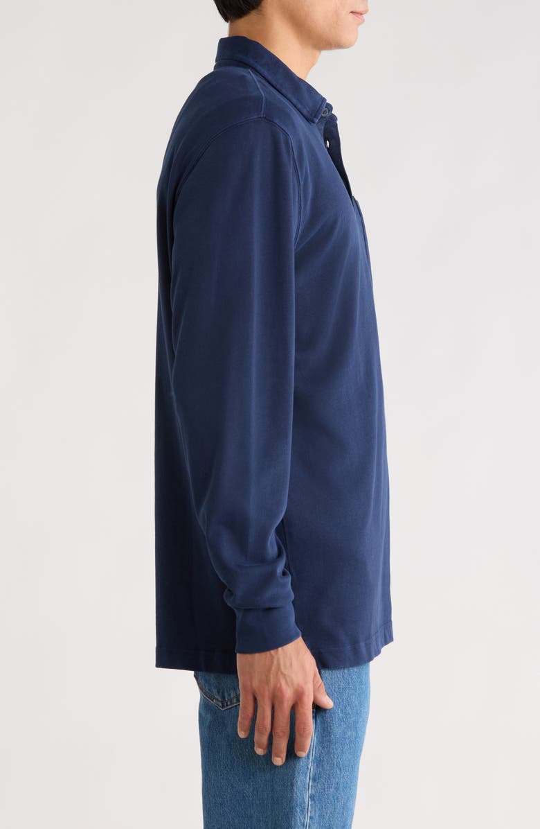 Treasure & Bond Long Sleeve Heavyweight Jersey Polo, Alternate, color, Navy Still