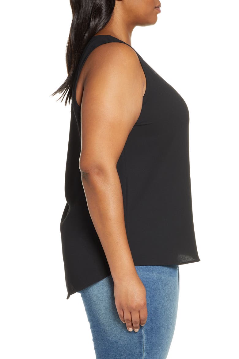 Gibson x Living in Yellow Savannah Scalloped V-Neck Tank (Nordstrom Exclusive), Alternate, color, BLACK