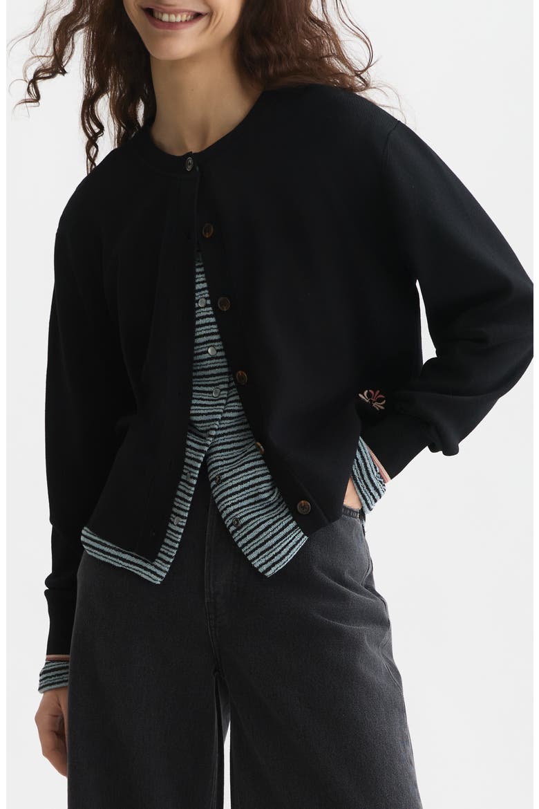 Compact Relaxed Fit Button Front Cardigan, Main, color, METEORITE