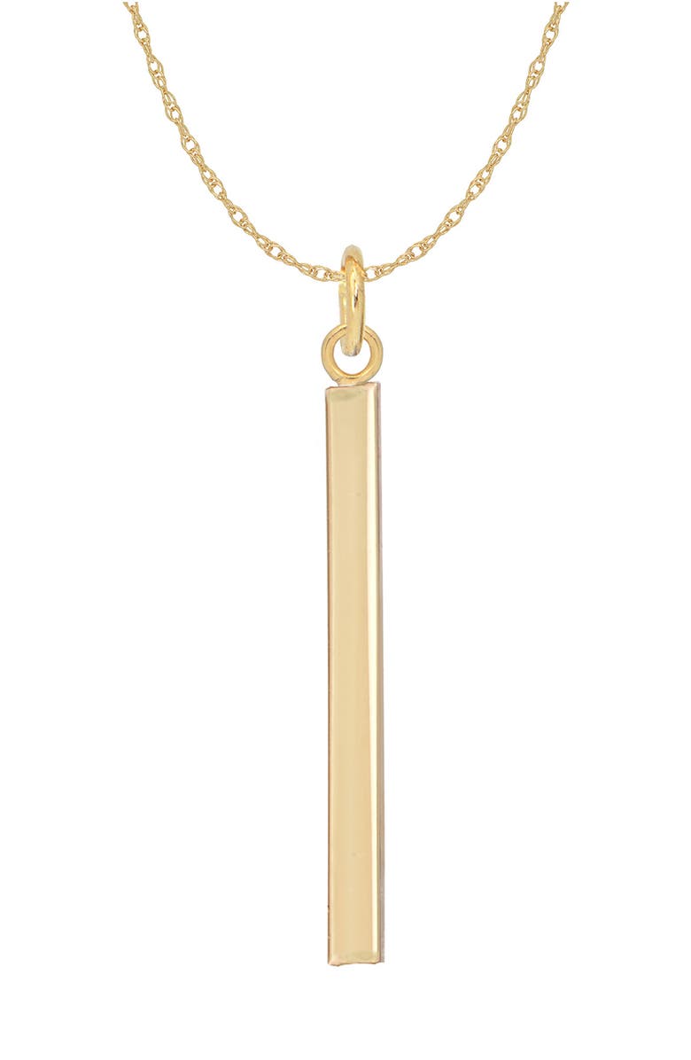 CANDELA JEWELRY 14K Yellow Gold Vertical Bar Pendant Necklace, Main, color, Gold