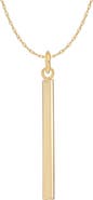 CANDELA JEWELRY 14K Yellow Gold Vertical Bar Pendant Necklace