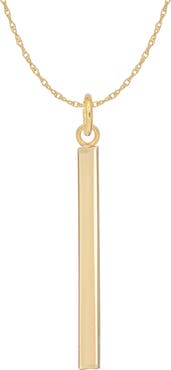 CANDELA JEWELRY 14K Yellow Gold Vertical Bar Pendant Necklace