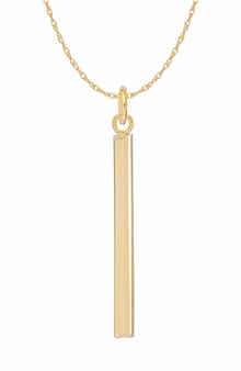CANDELA JEWELRY 14K Yellow Gold Vertical Bar Pendant Necklace