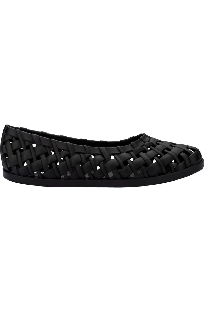 Melissa Possession Water Resistant Jelly Ballet Flat, Alternate, color, Black