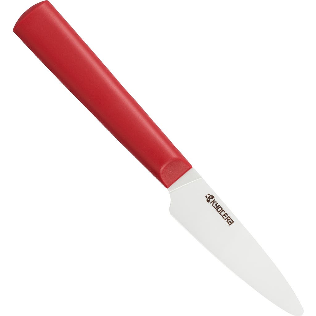 Kyocera Innovationwhite 3-inch Ceramic Paring Knife, White Blade In Red