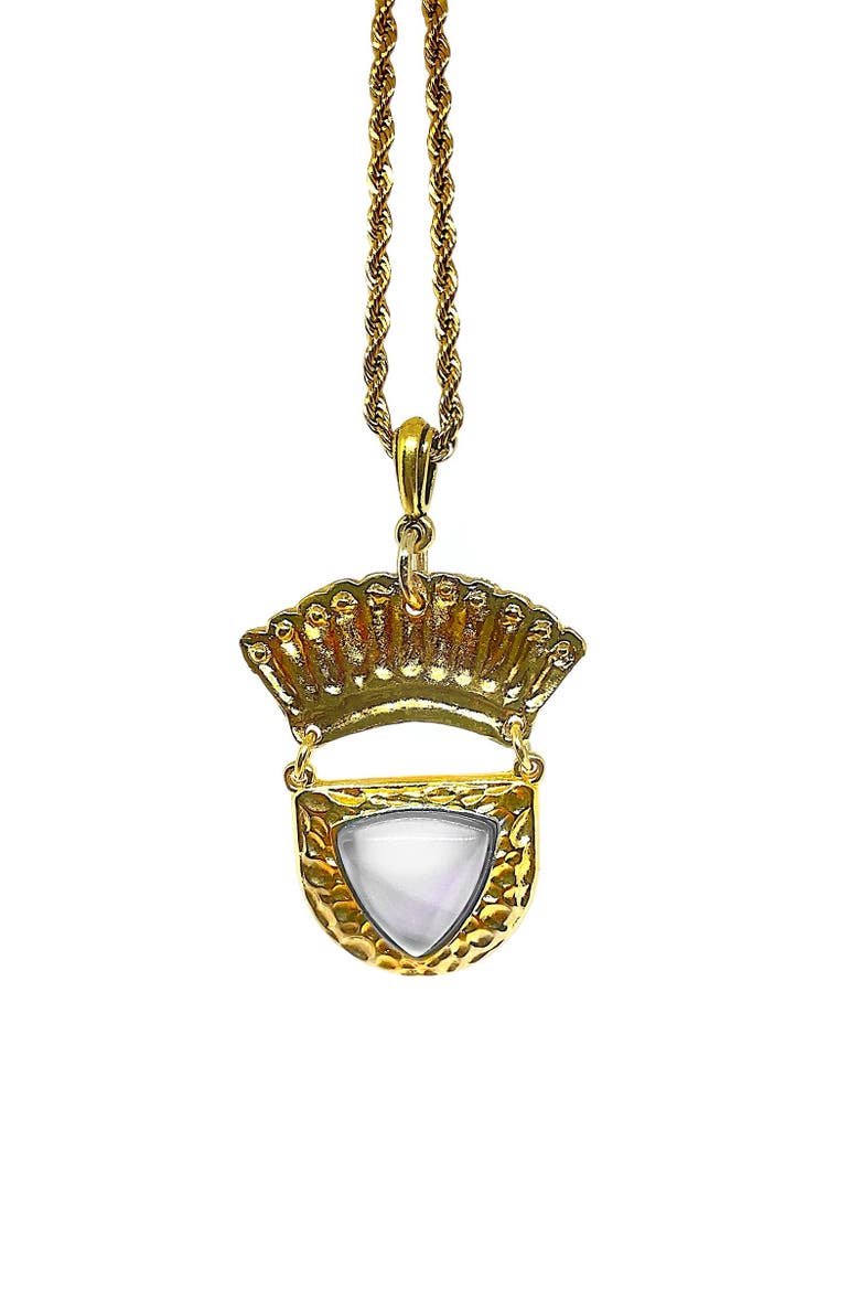 Clear Quartz Venilia Necklace, Main, color, Gold/Clear