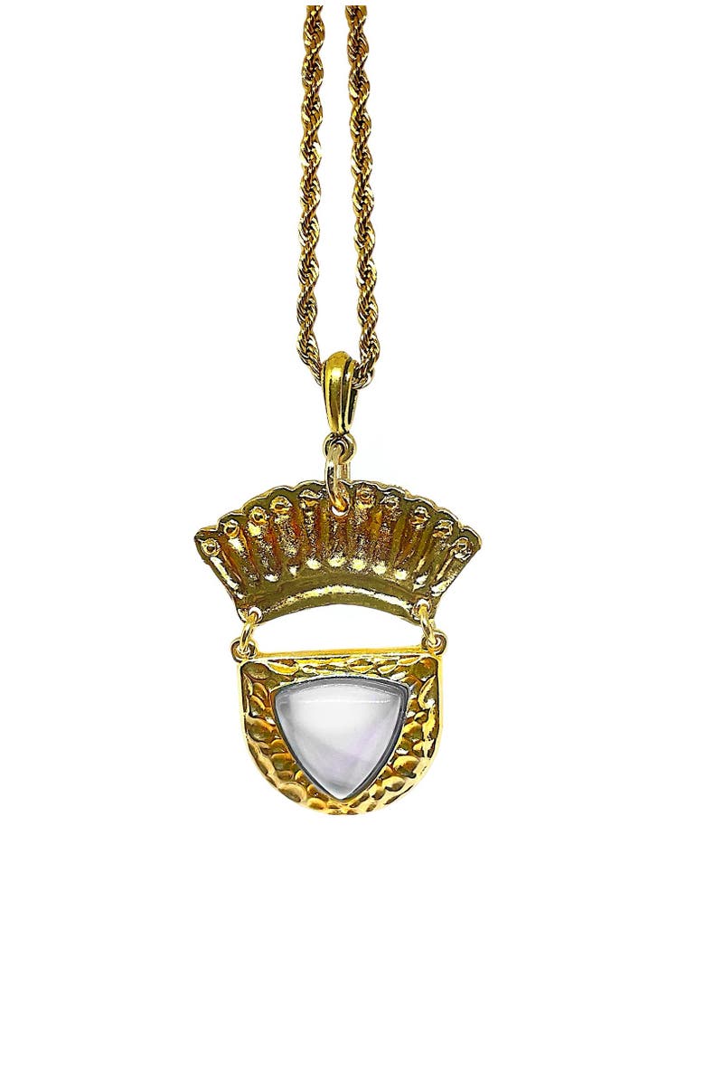 Lunaversoul Clear Quartz Venilia Necklace, Main, color, Gold/Clear